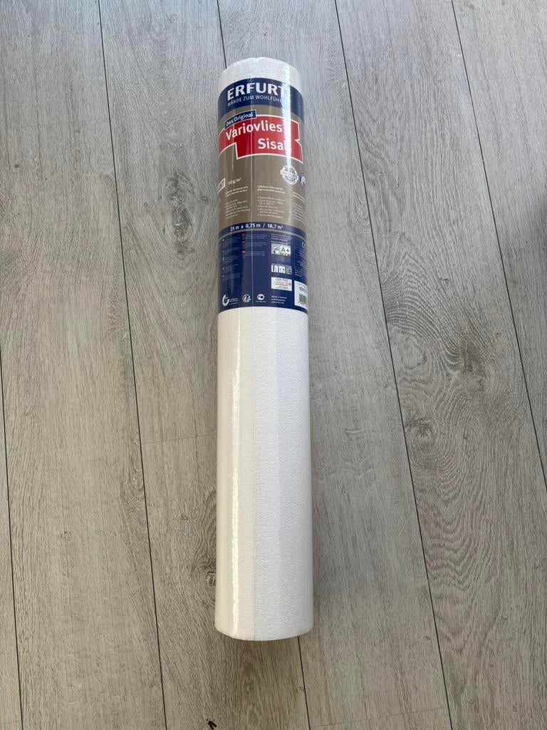 Behang/Cellulose-vlies overschilderbaar 25x0.75m, Ophalen, Wit