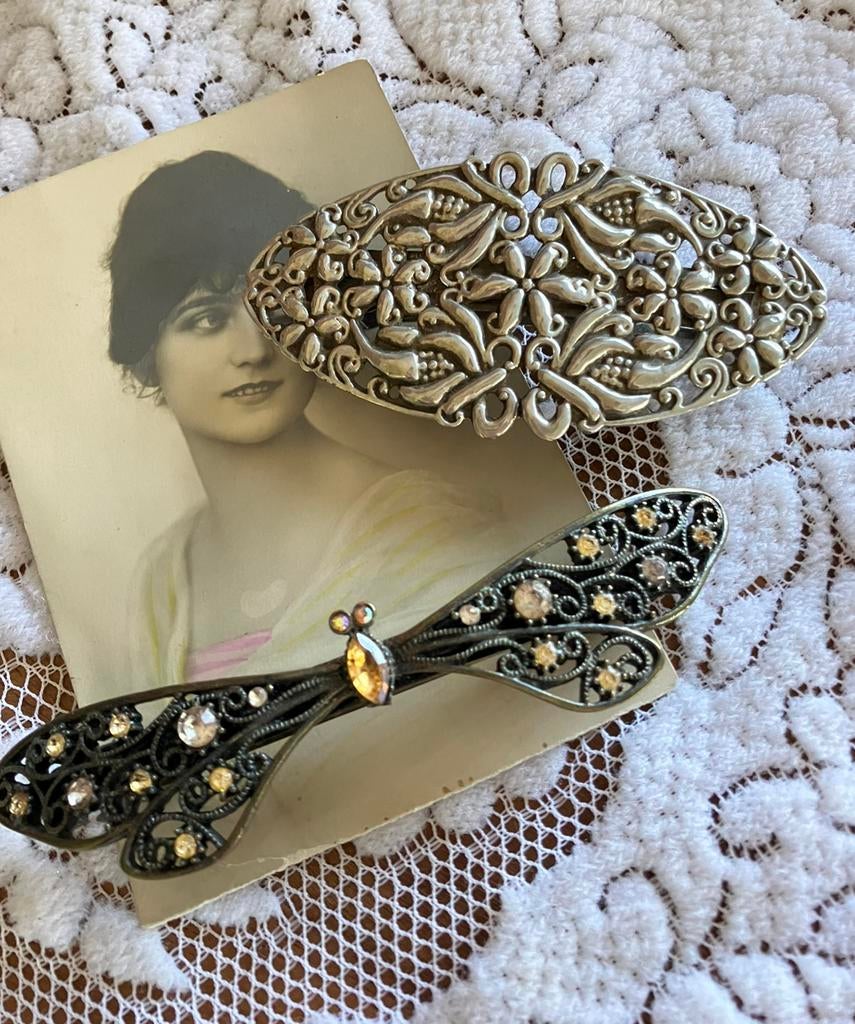 Twee mooie vintage haarspelden, Sieraden, Tassen en Uiterlijk, Ophalen of Verzenden, Zo goed als nieuw