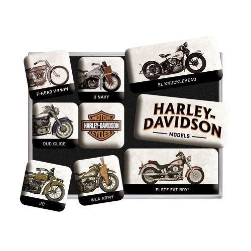 Harley Davidson model chart reclame magneetjes magneet set