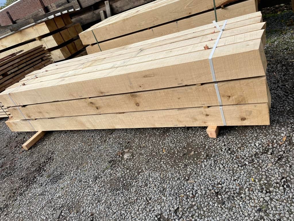 15 eiken balken 400 cm lang 20x20, Ophalen, Zo goed als nieuw, 250 cm of meer, Balken