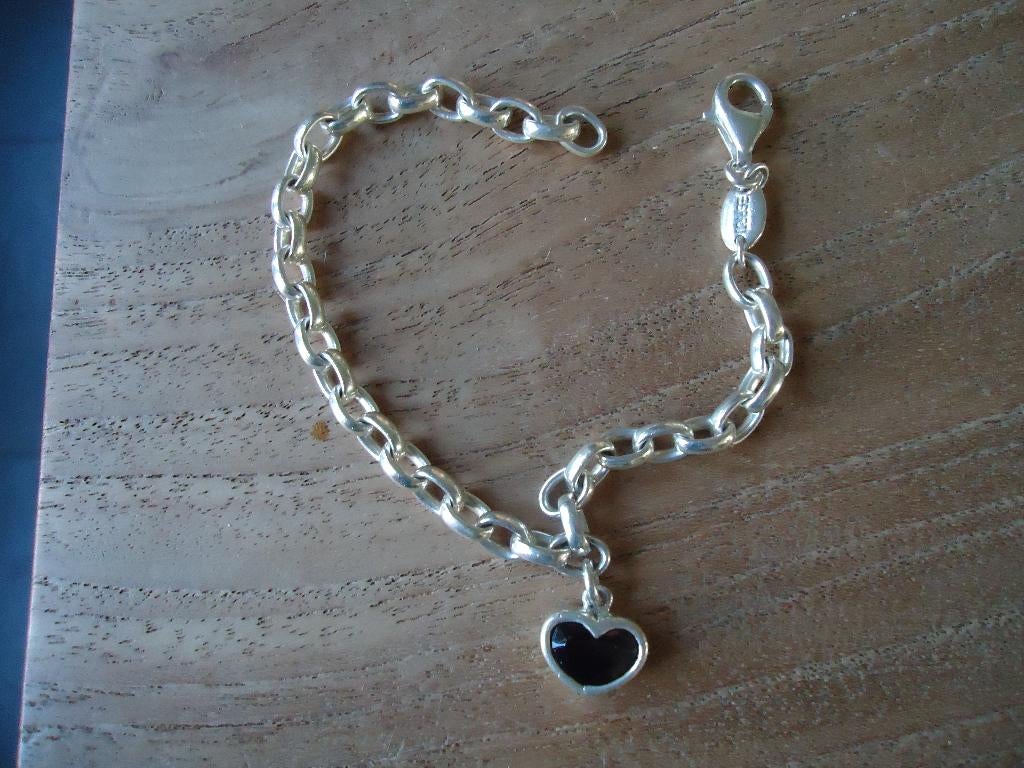 mooie echt zilveren massieve armband met hartje esprit 925, Ophalen of Verzenden, Zo goed als nieuw, Met bedels of kralen, Zilver