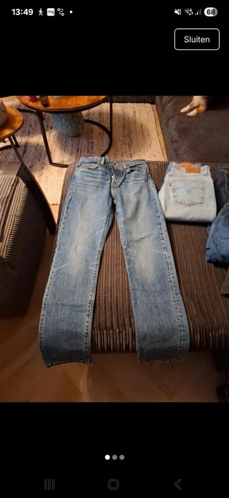 Levi's 501 dames jeans, Ophalen of Verzenden, Zo goed als nieuw, Blauw, W33 - W34 (confectie 48/50)