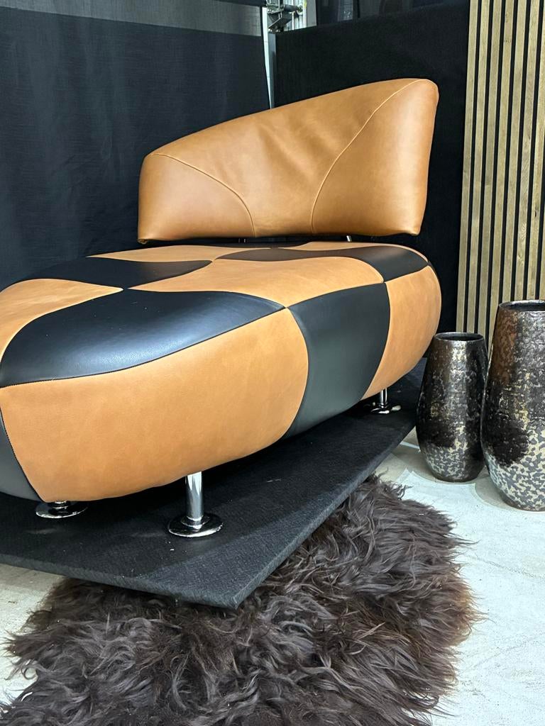 Leolux Kikko fauteuil in Rancho leer - Zo goed als nieuw, Ophalen, Leolux, 100 tot 125 cm, .