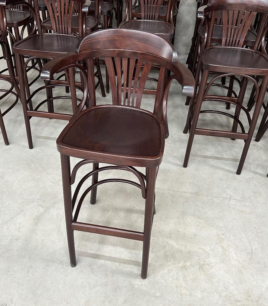 Barkrukken Thonet Met Armleuning - Goedkoopste van NL, Huis en Inrichting, Ophalen, 60 tot 90 cm, Hout, Gebruikt