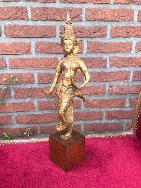 oud bronzen beeld, Thaise tempeldanseres, Ophalen of Verzenden, Brons