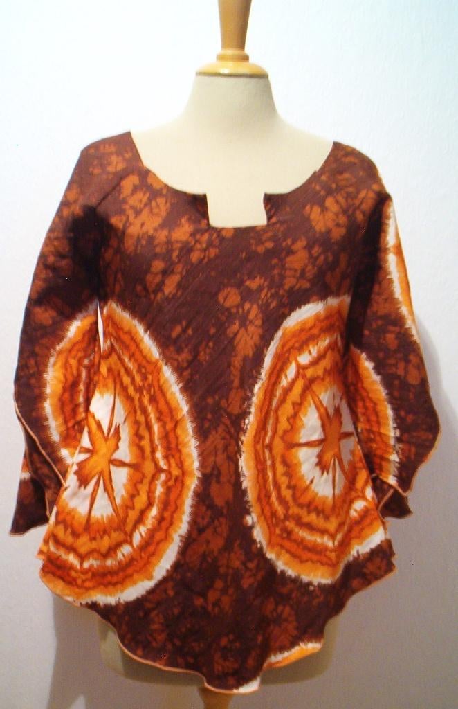 Afrika/batik/Ibiza/hippie/etnische print top/tuniek! M, Verzenden, Zo goed als nieuw, Maat 38/40 (M), Oranje