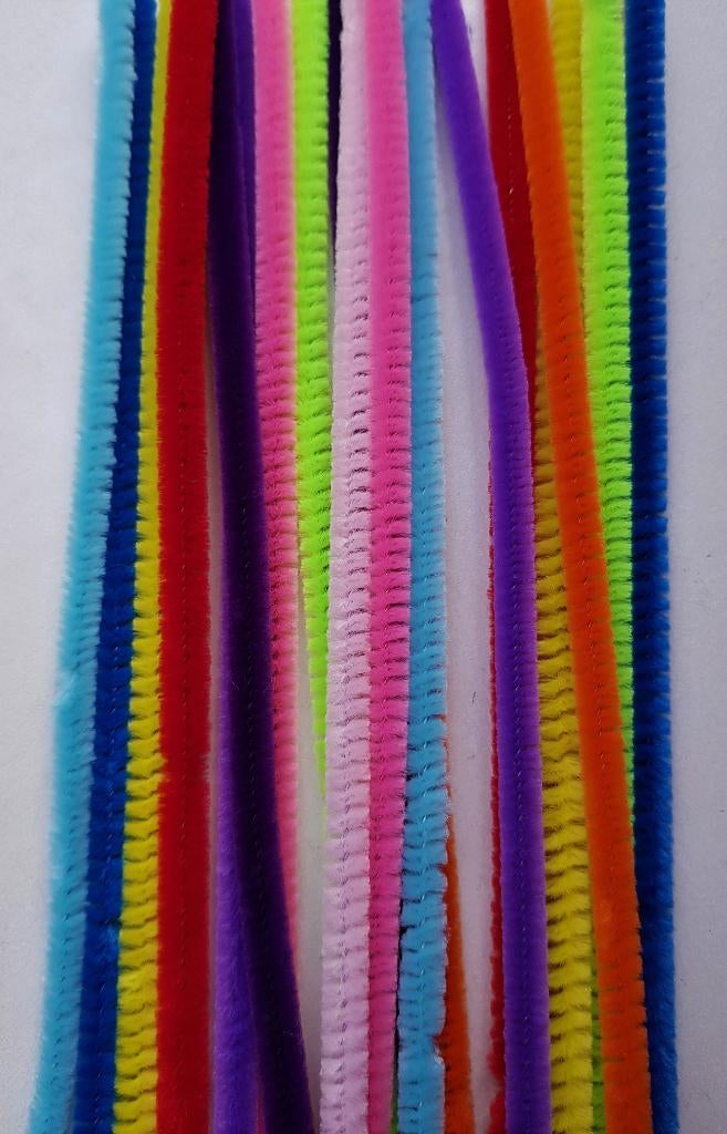 Chenilledraad 25 - 50 cm., 20 kleuren ijzerdraad pijpenrager, Materiaal, Nieuw, Ophalen of Verzenden, Linschoten