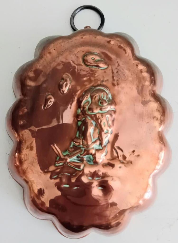 Antieke rood koperen cake/puddingvorm,dwerg, Antiek en Kunst, Antiek | Keukenbenodigdheden, Ophalen of Verzenden