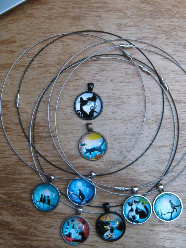 6 Kettingen 4x Rosina Wachtmeister 4x katten, Overige kleuren, Verzenden, Zo goed als nieuw, Overige materialen