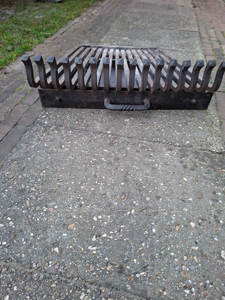 Gietijzeren haardrooster met aslade, Ophalen of Verzenden, Gebruikt, Houthaard