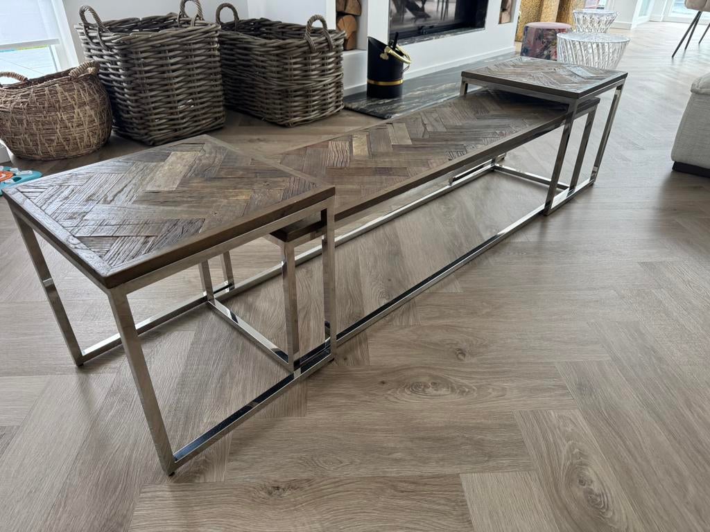 Salontafel Rivièra Maison, 50 tot 100 cm, Rond, Ophalen of Verzenden, Zo goed als nieuw