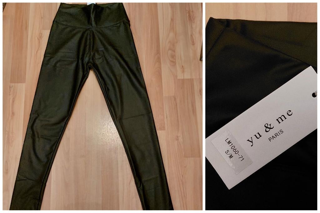 Yu & Me - Legging met leatherlook (maat S / M), Kleding | Dames, Legging, Maat 36/38 (S), Zwart, Nieuw