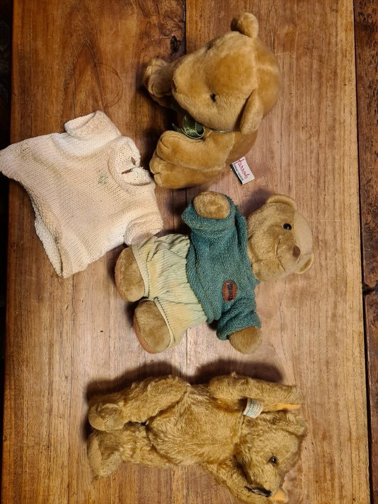 Vintage beren: Hermann, Happy Horse, Harrods, Verzamelen, Beren en Cherished Teddies, Ophalen of Verzenden