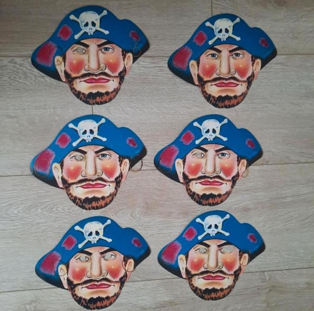 Piratenmasker piraten masker van karton, vintage, retro, Ophalen of Verzenden, Nieuw
