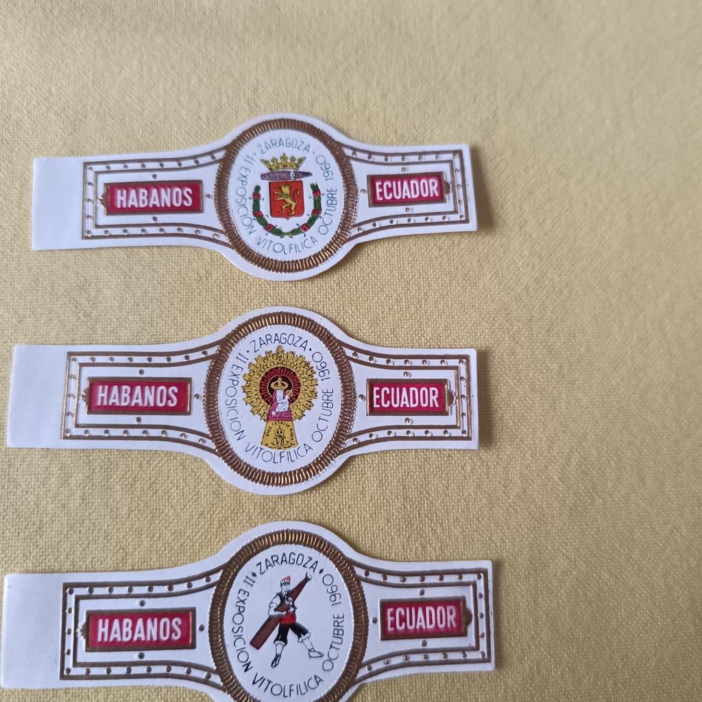 Sigarenbandjes Habano Ecuador Zaragoza 1960, Verzamelen, Ophalen of Verzenden, Gebruikt, Sigarenbandjes