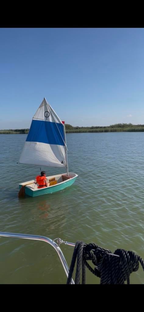 Optimist zeil, roer, zwaard, kuip, Watersport en Boten, Zeilen en Zeiltoebehoren, Gebruikt, Minder dan 15 m², Overige typen, Ophalen