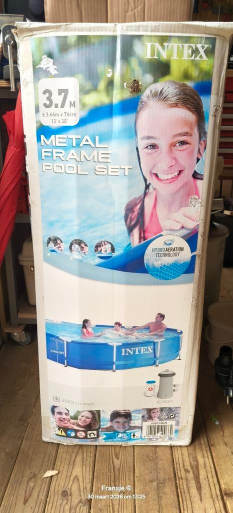 Mooi groot zwembad in nieuwstaat zonder gebreken of schade!, Ophalen, Minder dan 80 cm, Zo goed als nieuw, Opzetzwembad