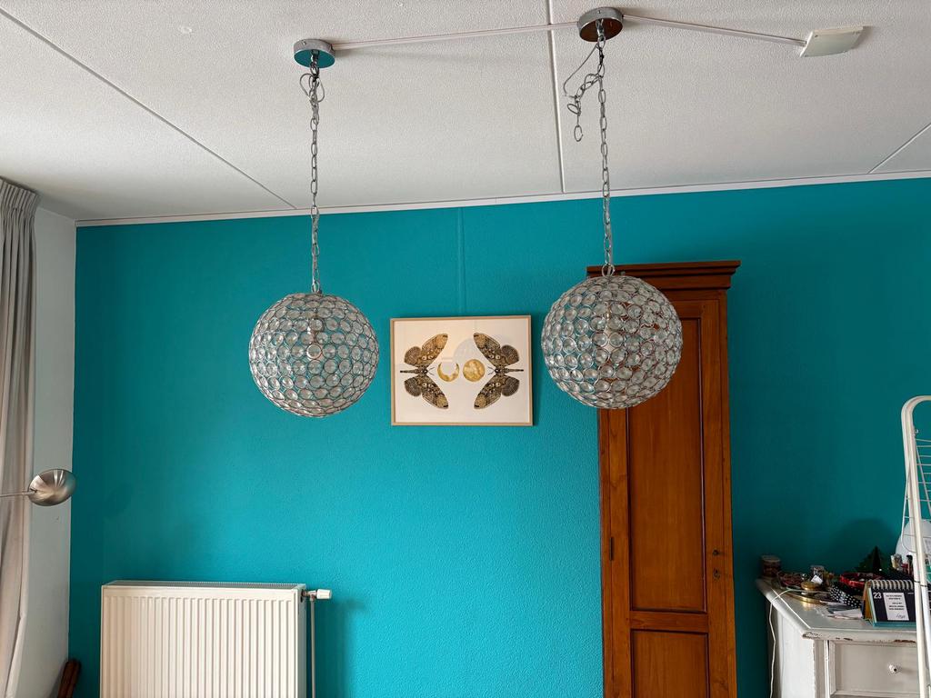 Diamant lamp / kroonluchter 2 stuks, Ophalen of Verzenden, Zo goed als nieuw, Minder dan 50 cm