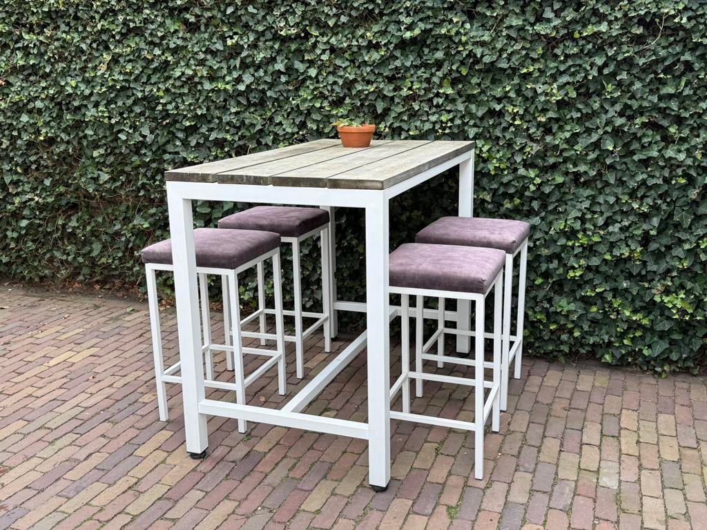 Bartafelset incl krukken voor buiten/tuin, Ophalen, Zo goed als nieuw