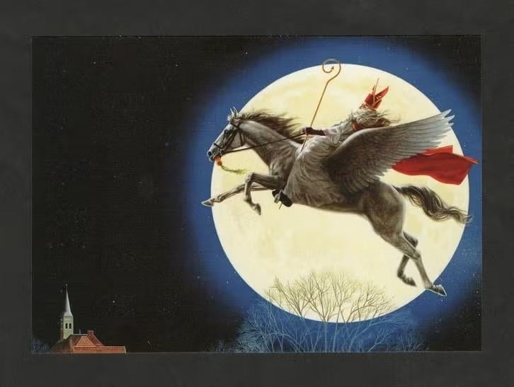 Sinterklaas op Schimmel door de Lucht, Wodan., Ophalen of Verzenden, 1980 tot heden, Ongelopen, Kinderen