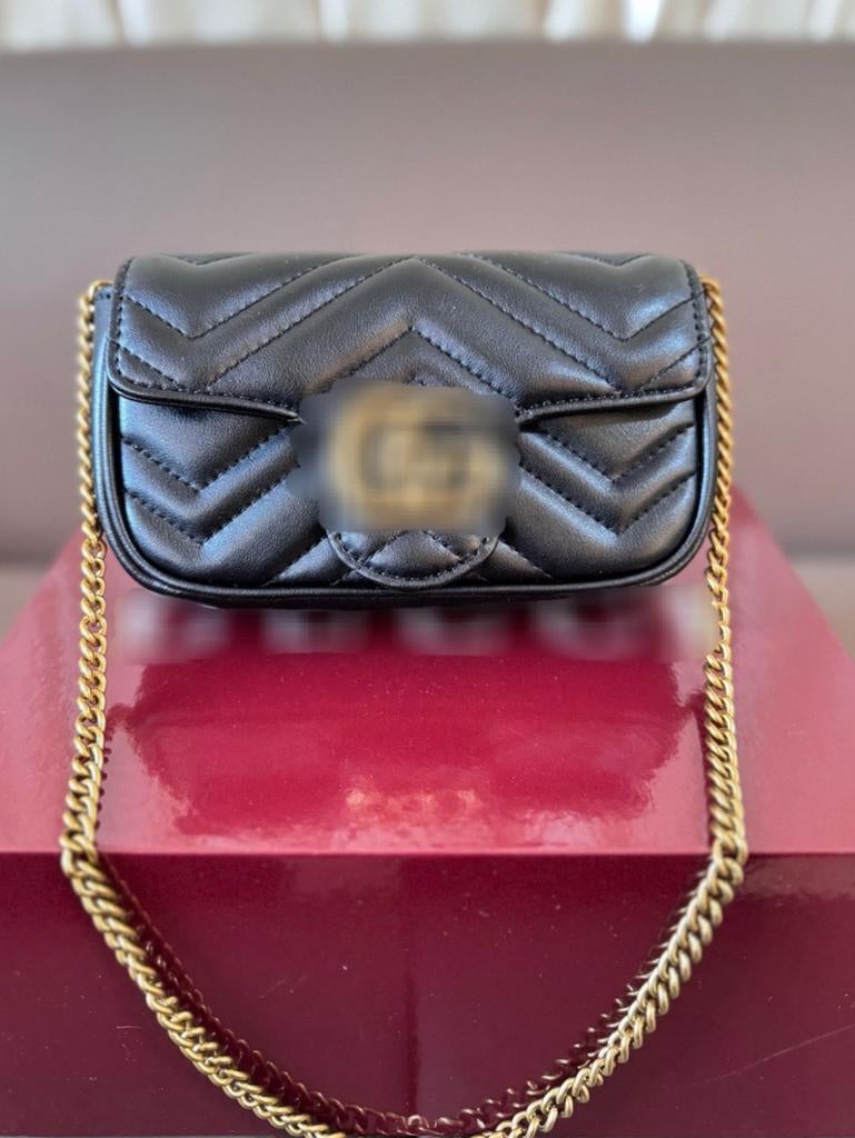 NIEUW Gucci Marmont mini - 16 cm, Ophalen of Verzenden, Nieuw, Zwart, Avondtasje