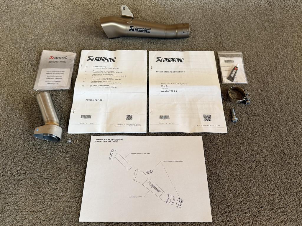 Akrapovic Megaphone uitlaat Yamaha YZF-R6 YZFR6 R6 2006-2025, Gebruikt, Verzenden, Media@akrapovic.com, Malo Hudo 8a, Ivančna Gorica, 1295, SI