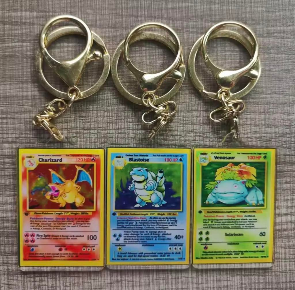 Custom Pokémon Kaart Keychains - Pikachu, Mew, Charizard, Verzenden, Nieuw, Overige typen