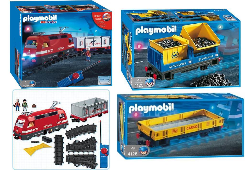 PLAYMOBIL Electrische Trein 4010 +Extra Wagon Sets 4125 4126, Ophalen of Verzenden, Zo goed als nieuw, Complete set