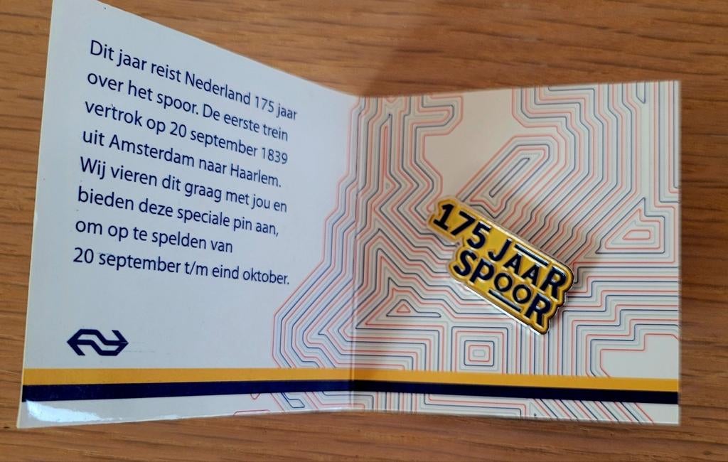 NS Merchandise: Spoor 175 jaar pin, 4Daagse 2016 pin, veters, Verzamelen, Ophalen of Verzenden