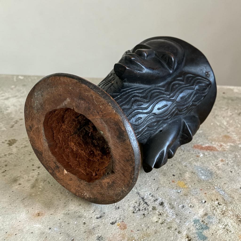 Vintage Afrikaanse Congolese Kuba Palmwijn Beker met Drie Ge, Ophalen of Verzenden