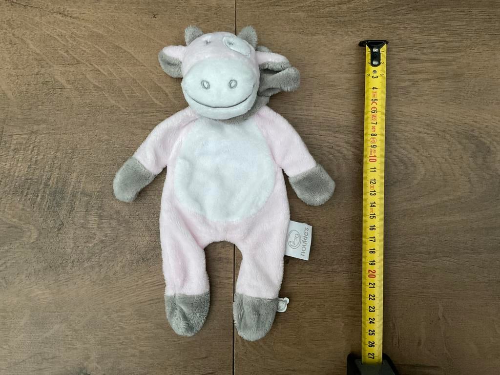 Nieuw zgan roze wit grijs Noukie’s koe onuffel knuffeldoekje, Ophalen, Nieuw, Koe