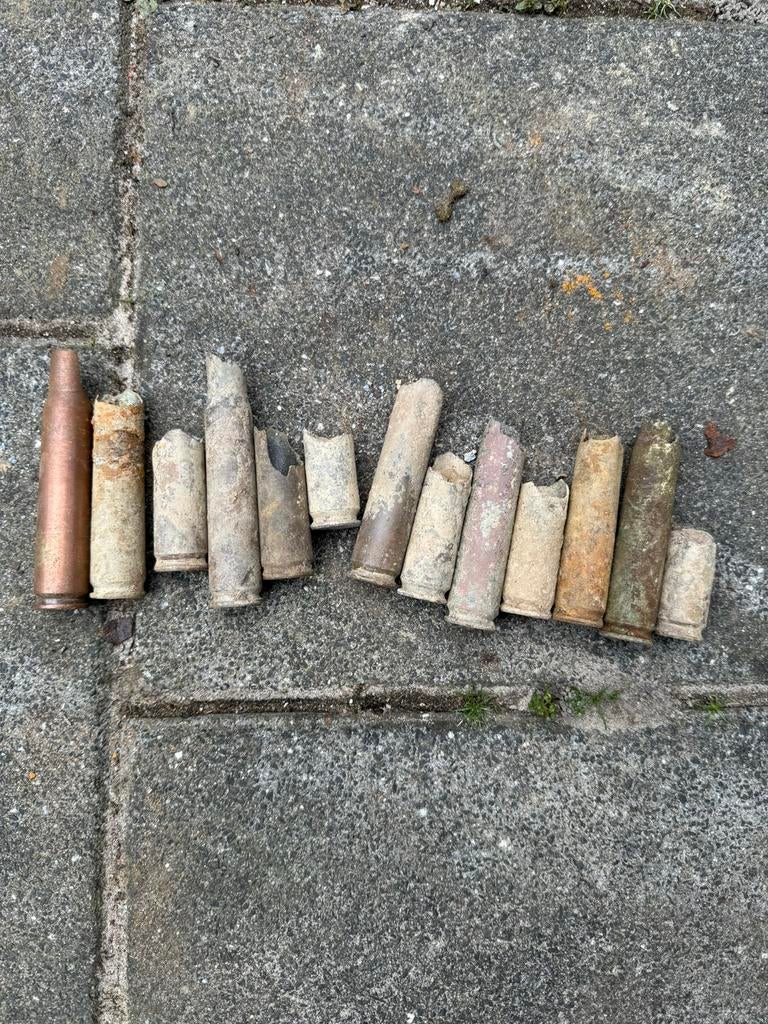 Lot amerikaanse .50 Hulzen Bodemvondst WW2, Verzamelen, Militaria | Tweede Wereldoorlog, Ophalen of Verzenden, Landmacht, Amerika