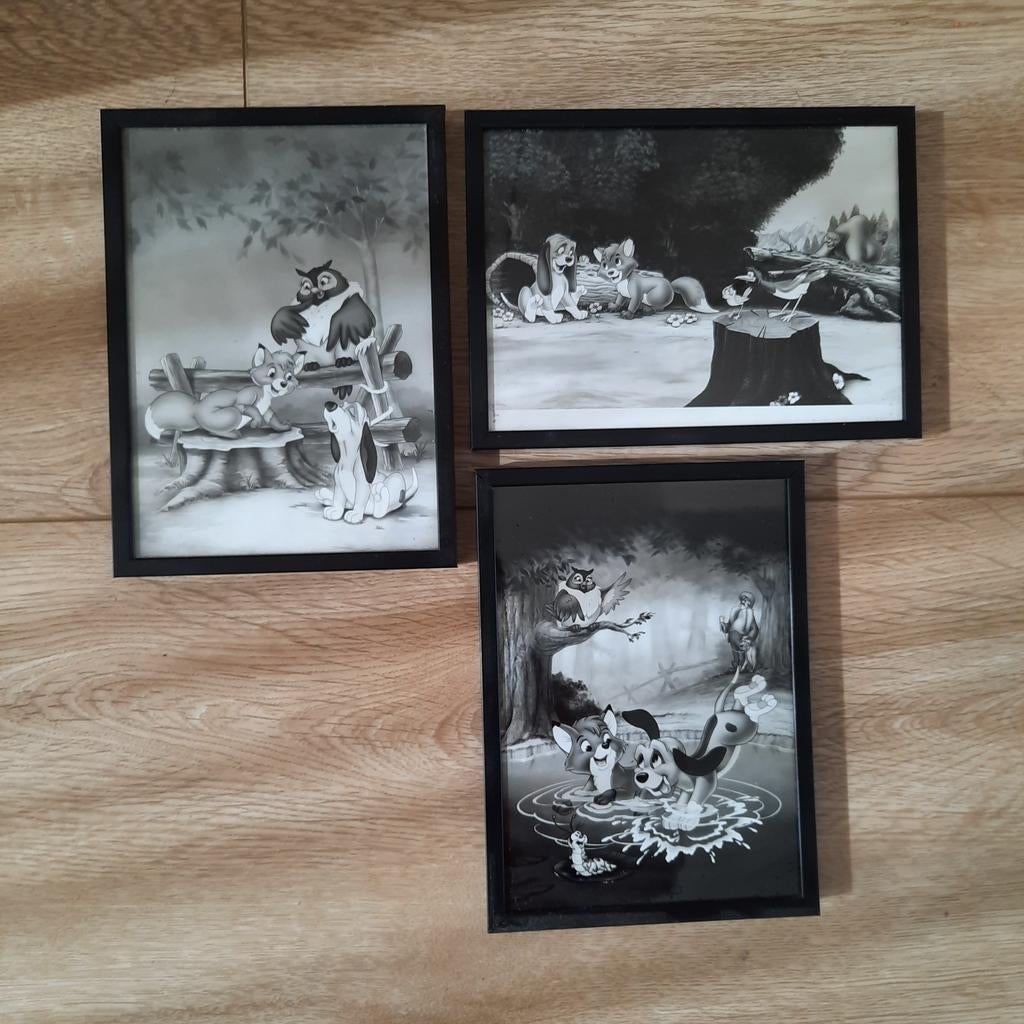 3x lijstje lijst fotolijstje fotolijst Disney Frank en Frey, Ophalen of Verzenden, Minder dan 50 cm, Schilderij, Minder dan 50 cm