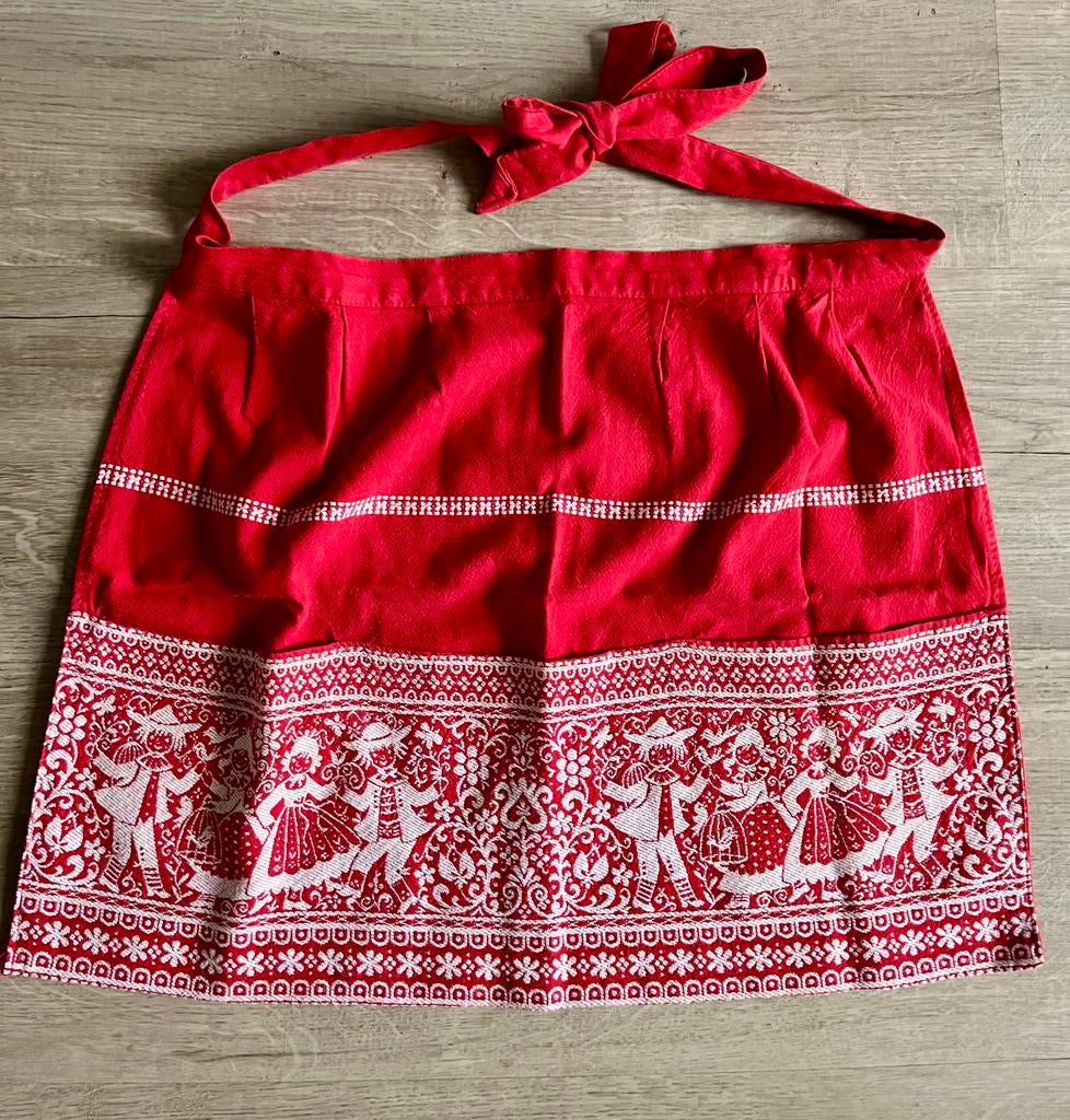 Vintage geborduurd keukenschort, Ophalen of Verzenden, Zo goed als nieuw