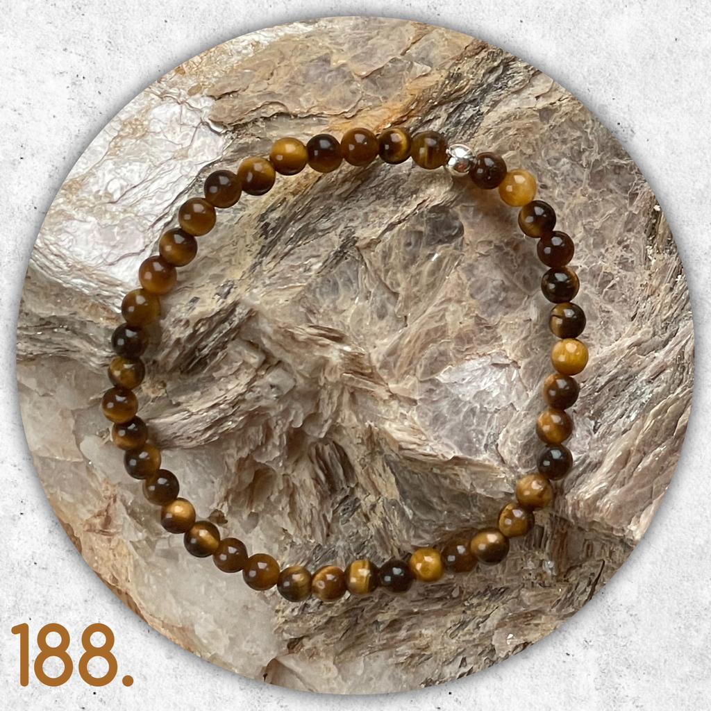 🦋MJB Armband nr: 188 Tijgeroog 16 cm, Overige materialen, Bruin, Nieuw, Ophalen of Verzenden