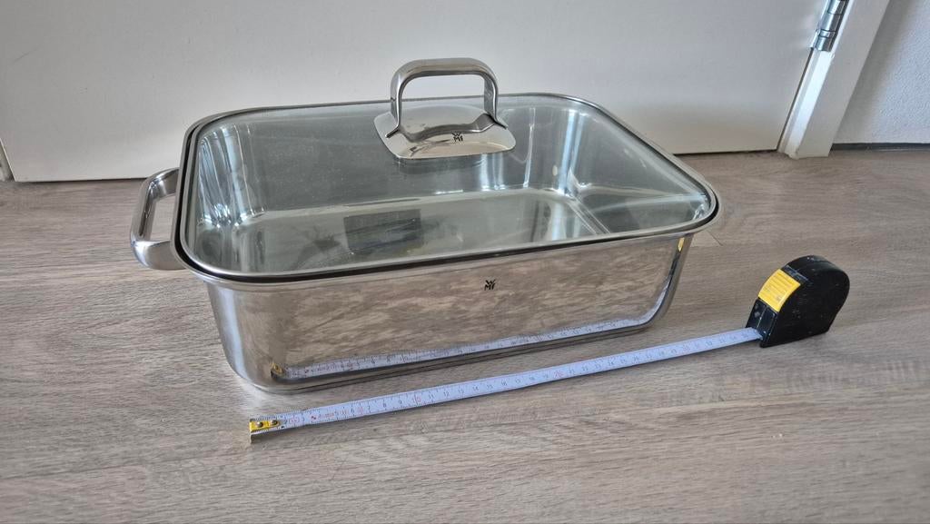 WMF braadslede braadpan met deksel, Huis en Inrichting, Keuken | Potten en Pannen, Ophalen of Verzenden, Nieuw, Rvs, Koekenpan of Braadpan