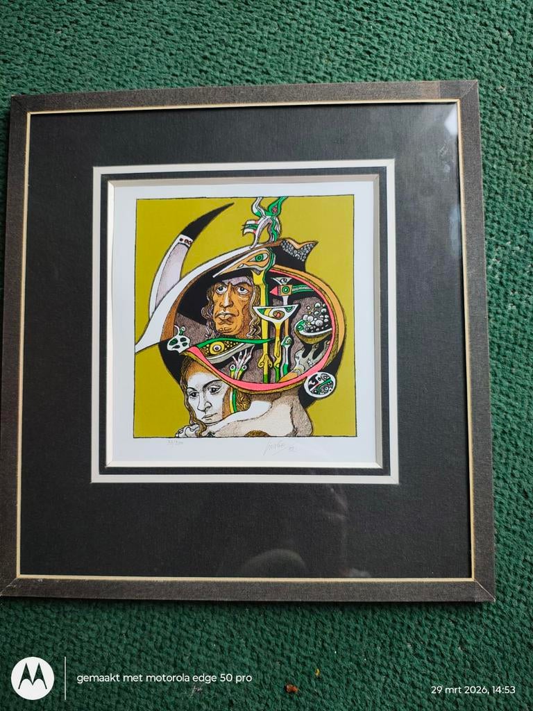 josef liesler lithografie., Ophalen of Verzenden