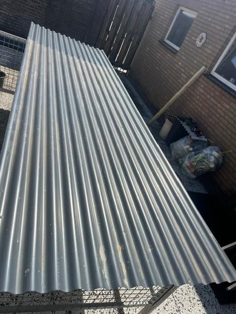 4 golfplaten metaal, Doe-het-zelf en Verbouw, Platen en Panelen, Ophalen, Gebruikt, Overige materialen