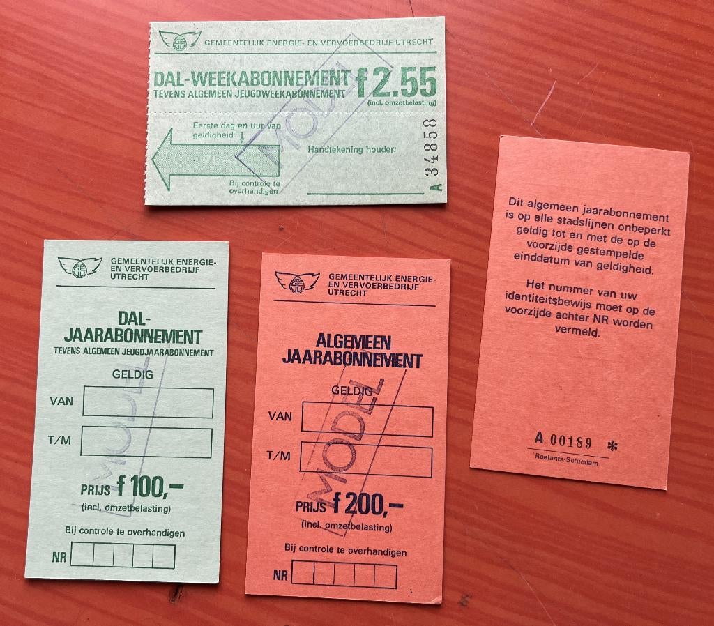 GVU oude vervoerbewijzen, Verzamelen, Ophalen of Verzenden, Gebruikt, Bus of Metro, Overige typen