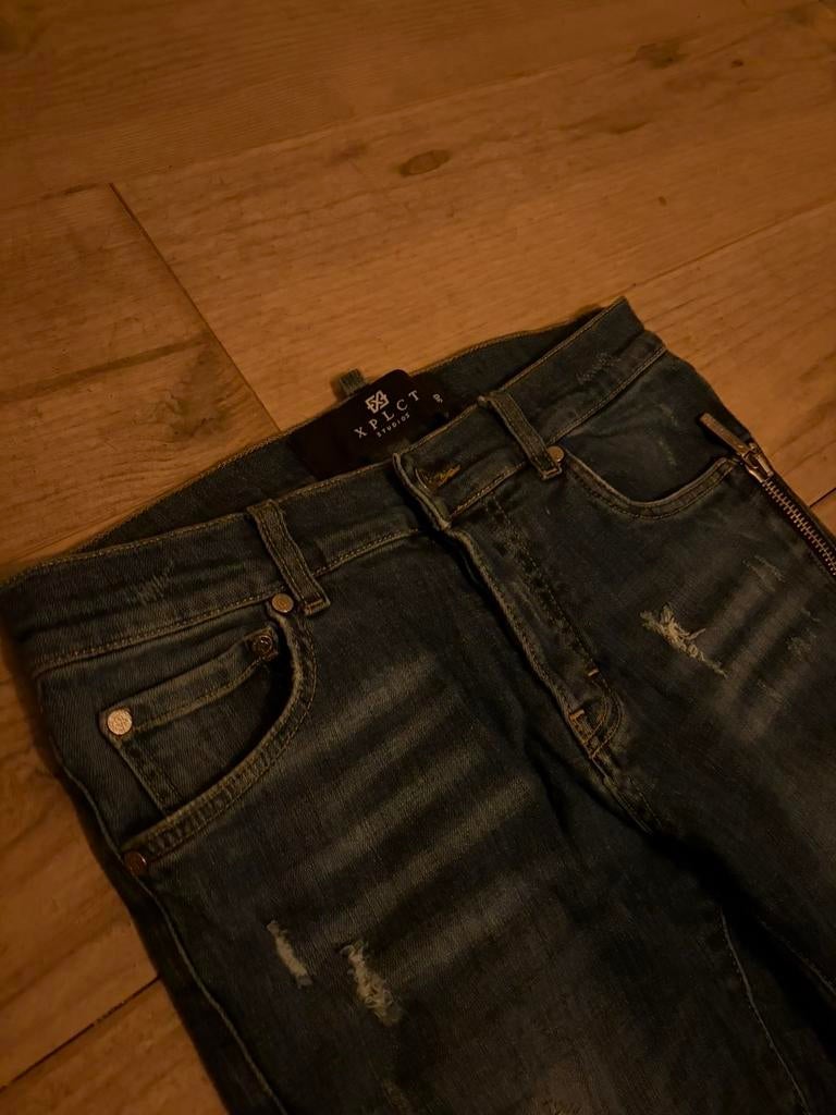 XPLCT spijkerbroek met ritsdetails, Ophalen of Verzenden, Gedragen, Blauw, W32 (confectie 46) of kleiner