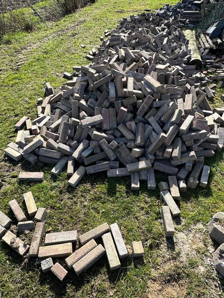 Waaltjes 20x5x6cm - 27m² direct beschikbaar, 50m² zelf uitha, Ophalen, Gebruikt, Klinkers, 10 m² of meer