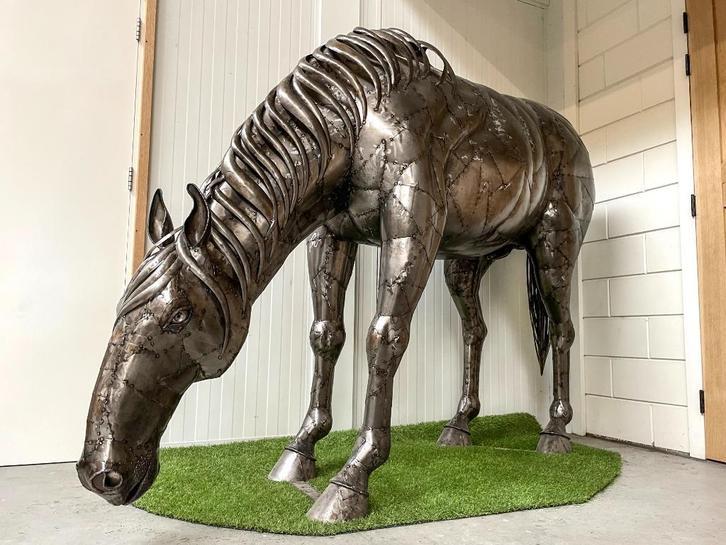 Metalen paarden - Levensgroot - Handgemaakt - Eyecatcher!, Ophalen of Verzenden, Nieuw, Paard, Overige typen