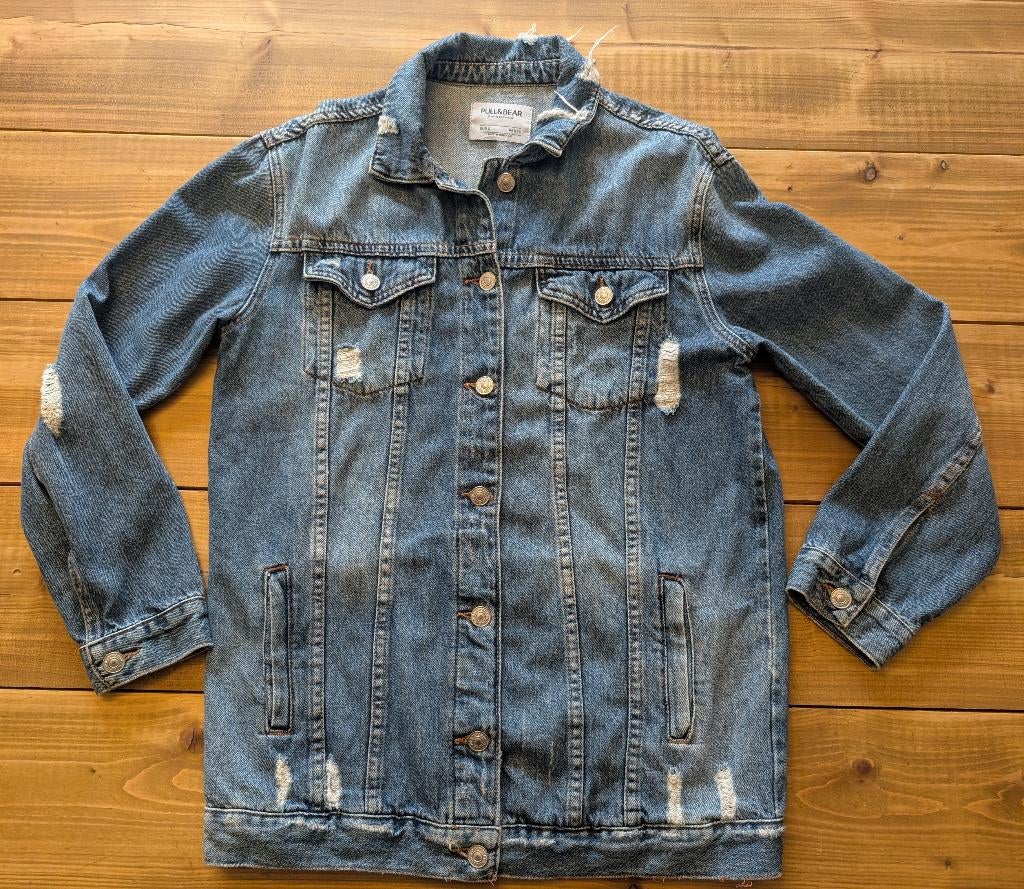 Pull & Bear spijker Jas Maat S, Ophalen of Verzenden, Zo goed als nieuw, Maat 36 (S), Blauw