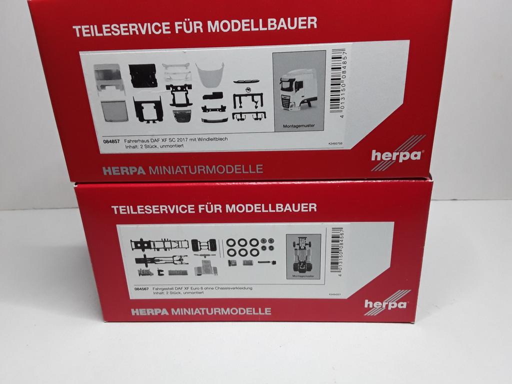 HERPA teileservice DAF XF SC 2017 met spoilers, Hobby en Vrije tijd, Modelauto's | 1:87, Ophalen of Verzenden, Nieuw, Bus of Vrachtwagen
