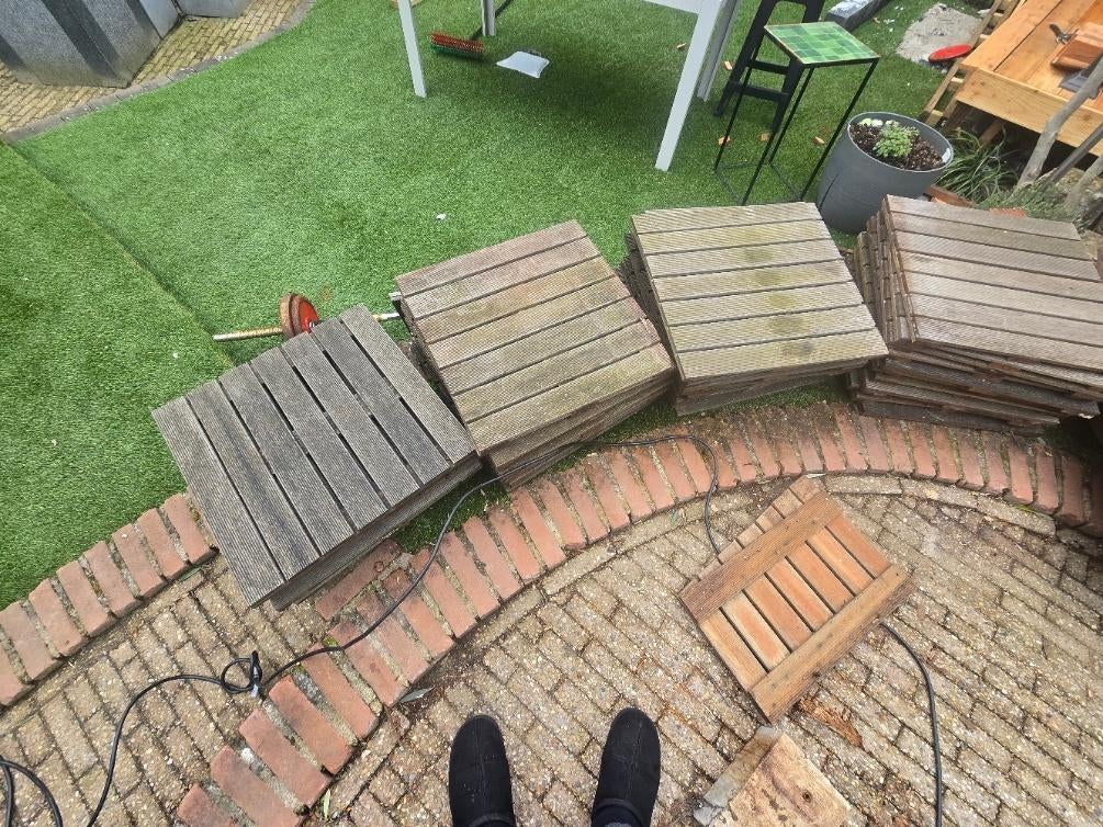 hardhout tegels, Ophalen, Gebruikt, Hout