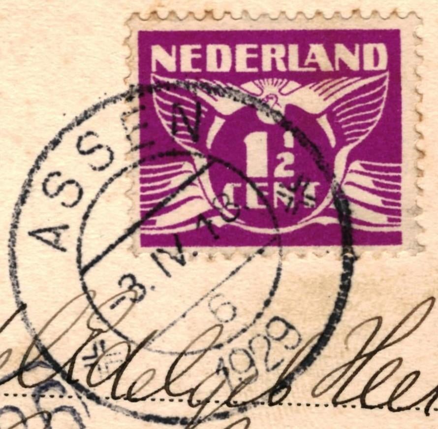 991353 Assen Drenthe 1929 Gelopen met postzegel, Ophalen of Verzenden, 1920 tot 1940, Gelopen, Drenthe
