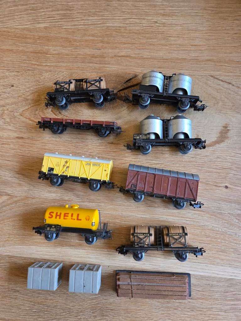 8 marklin wagons, Overige merken, Gebruikt, Gelijkstroom, Wagon