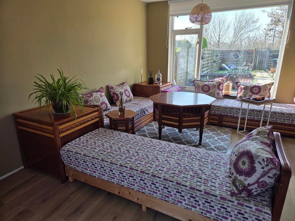 Oosterse banken set - Handgemaakt houtsnijwerk, Ophalen, Oosters, Handgemaakt, Uniek, 250 tot 300 cm, Gebruikt