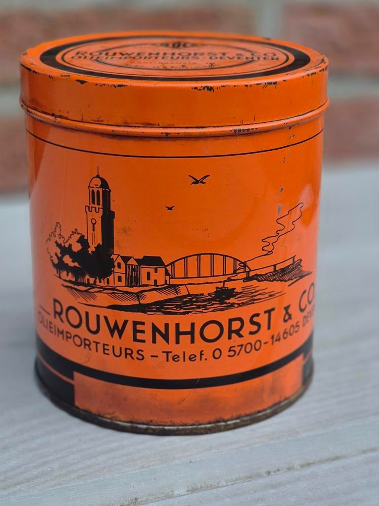 Rouwenhorst & Co Olie vet blik Deventer, Ophalen of Verzenden, Gebruikt, Overige