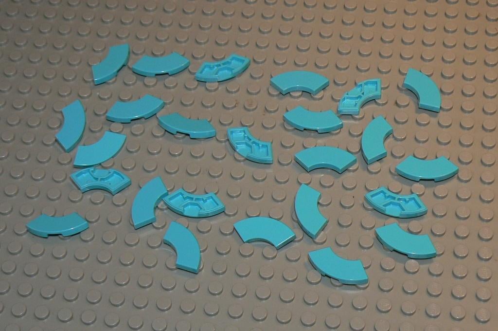 L828 Tegels gebogen 2x2 medium azure 25 st., Ophalen of Verzenden, Nieuw, Losse stenen, Lego